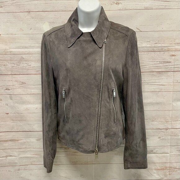 Reiss Bryony Suede Biker Jacket - Picture 2 of 11